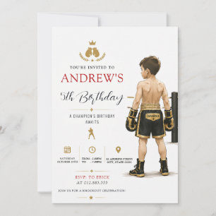 Invitation Fête d'anniversaire de boxe personnalisée