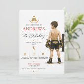 Invitation Fête d'anniversaire de boxe personnalisée (Debout devant)