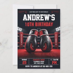 Invitation Fête d'anniversaire de boxeur personnel