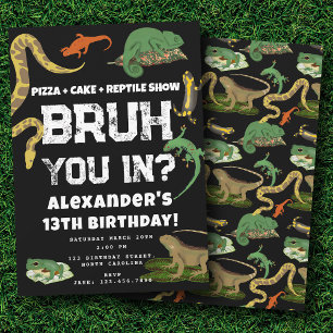 Invitation Fête d'anniversaire de Bruh Boy Affichage de repti