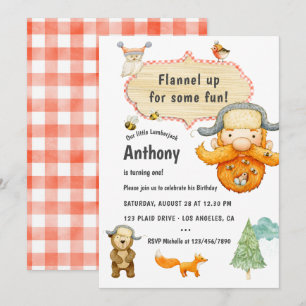 Invitation Fête d'anniversaire de bûcheron