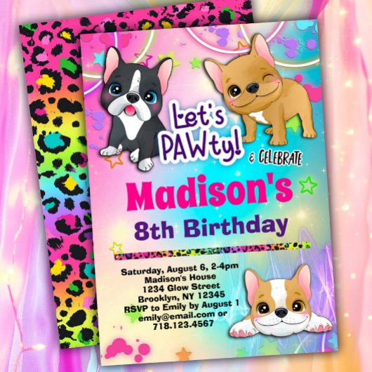 Invitation Fête d'anniversaire de Bulldog