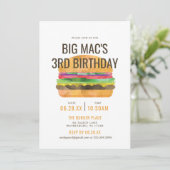 Invitation Fête d'anniversaire de Burger (Debout devant)