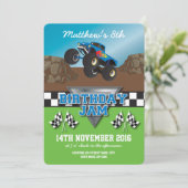 Invitation Fête d'anniversaire de camion de monstre de Monste (Debout devant)