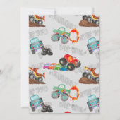 Invitation Fête d'anniversaire de camion monstre Crash Smash (Dos)