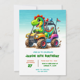 Invitation Fête d'anniversaire de camion monstre de piscine D