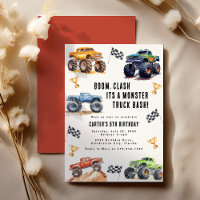 Fête d'anniversaire de camions monstres pour enfan