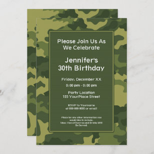 Invitations Faire Part Cartes Anniversaire Militaire Zazzle Be