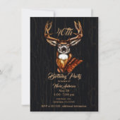 Invitation Fête d'anniversaire de campagne rustique de cerf e (Devant)