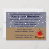 Invitation Fête d'anniversaire de camping (Dos)