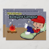 Invitation Fête d'anniversaire de camping (Devant / Derrière)