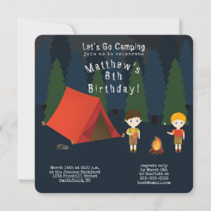 Invitation Fête d'anniversaire de camping