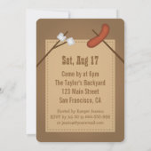 Invitation Fête d'anniversaire de camping de feu (Dos)