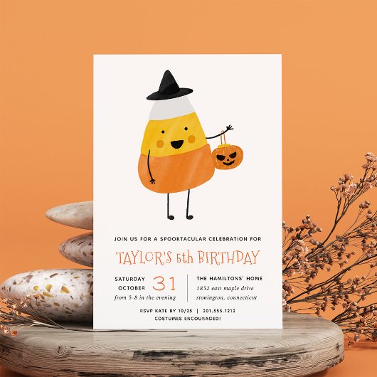 Invitation Fête d'anniversaire de Candy Corn