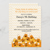 Invitation Fête d'anniversaire de Candy Corn (Devant / Derrière)
