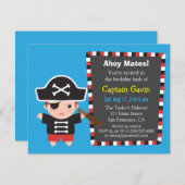 Invitation Fête d'anniversaire de capitaine Boy de pirate (Devant / Derrière)