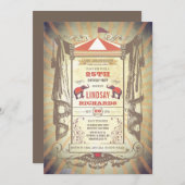 Invitation Fête d'anniversaire de carnaval de cirque ou de (Devant / Derrière)
