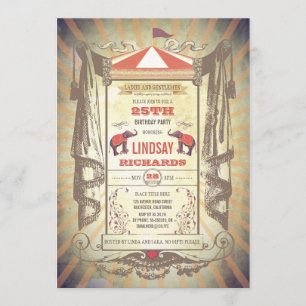 Invitation Fête d'anniversaire de carnaval de cirque ou de