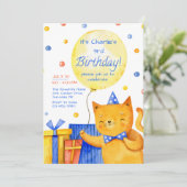 Invitation Fête d'anniversaire de Cat's Meow (Debout devant)