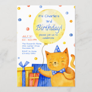 Invitation Fête d'anniversaire de Cat's Meow