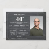 Invitation Fête d'anniversaire de Chalkboard Surprise 40e Inv (Devant)