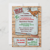 Invitation Fête d'anniversaire de chasse au cerf Buck rustiqu (Devant)