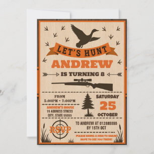 Invitation Fête d'anniversaire de chasse moderne personnalisé