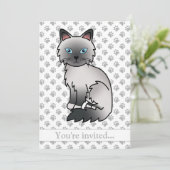 Invitation Fête d'anniversaire de chat Birman/Ragdoll Point B (Debout devant)