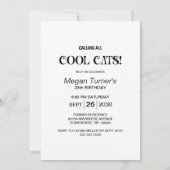Invitation Fête d'anniversaire de chat blanc élégant (Dos)