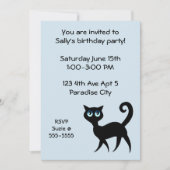 Invitation Fête d'anniversaire de chat bleu et noir (Devant)