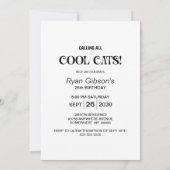 Invitation Fête d'anniversaire de chat cool (Dos)