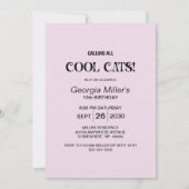 Invitation Fête d'anniversaire de chat cool stylé (Dos)