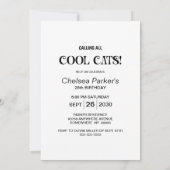 Invitation Fête d'anniversaire de chat glamour (Dos)