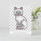 Invitation Fête d'anniversaire de chat Lilac Point Birman/Rag (Debout devant)