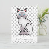 Invitation Fête d'anniversaire de chat Lilac Point Tabby Birm (Debout devant)