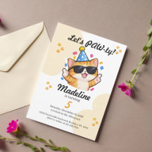 Fête d'anniversaire de chaton orange mignon Tout â