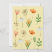 Invitation fête d'anniversaire de chats et fleurs mégalithiqu (Dos)