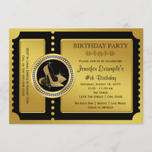 Invitation Fête d'anniversaire de chaussure de talon haut