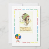 Invitation Fête d'anniversaire de chef indien (Devant)