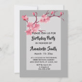 Invitation Fête d'anniversaire de Cherry Blossom (Devant)