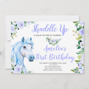 Invitation Fête d'anniversaire de cheval, Fille Anniversaire,
