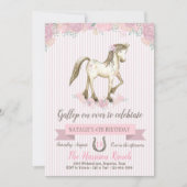 Invitation Fête d'anniversaire de cheval mignon (Devant)