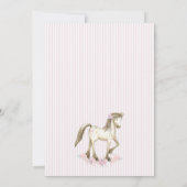Invitation Fête d'anniversaire de cheval mignon (Dos)