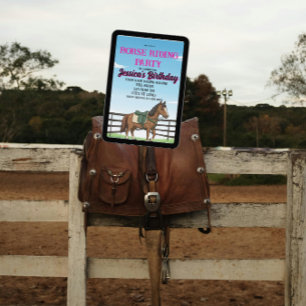 Invitation Fête d'anniversaire de cheval pour fille