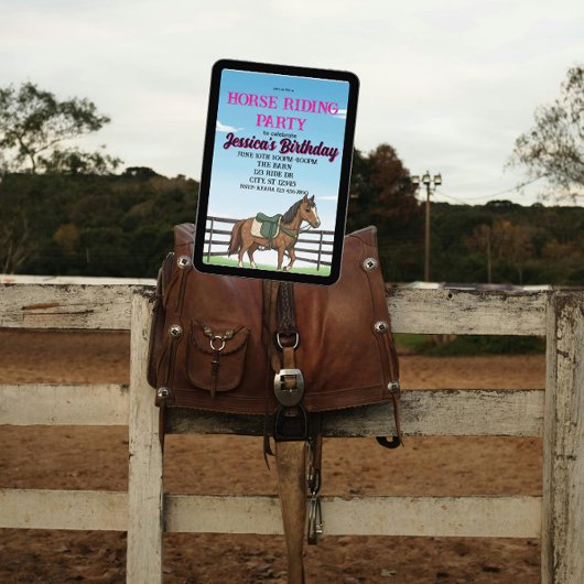 Invitation Fête d'anniversaire de cheval pour fille