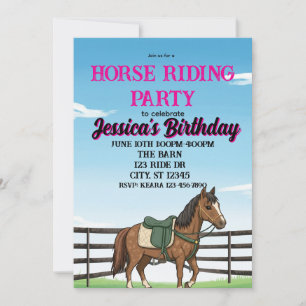 Invitation Fête d'anniversaire de cheval pour fille