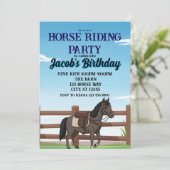 Invitation Fête d'anniversaire de cheval pour garçon (Debout devant)