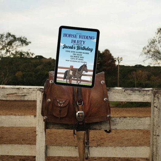 Invitation Fête d'anniversaire de cheval pour garçon