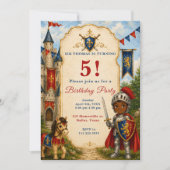 Invitation Fête d'anniversaire de Chevalier Médiéval 5 ans (Devant)