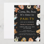 Invitation Fête d'anniversaire de chien (Devant / Derrière)